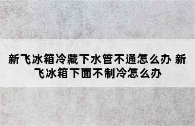 新飞冰箱冷藏下水管不通怎么办 新飞冰箱下面不制冷怎么办